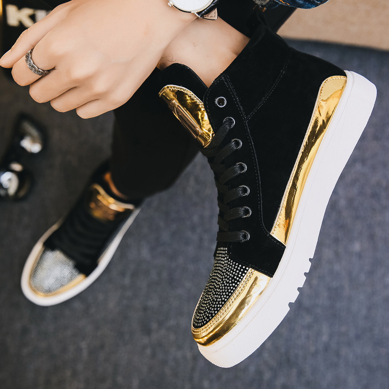 Luxury Crystals & High Top Velour Sneakers | FR76 Group Ltd